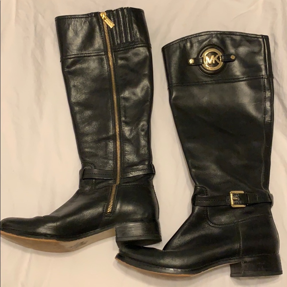 Michael Kors black and gold boots size 8